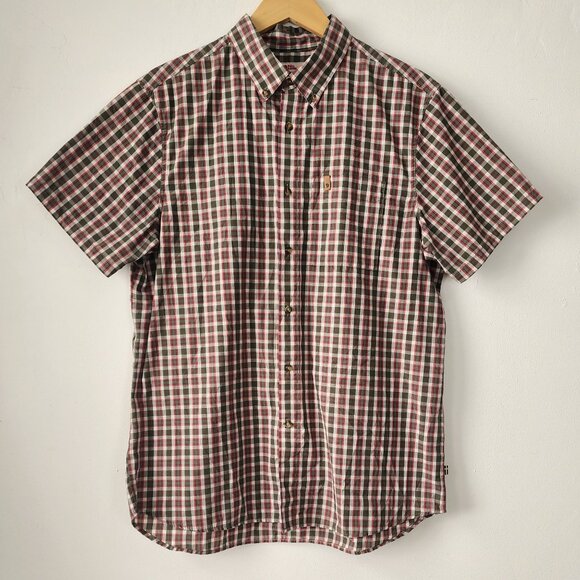 Fjällräven Ovik Travel Shirt Mens XL Paid Checkered Short Sleeve Button-Up - Picture 1 of 13